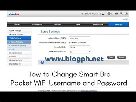 smartbro pocket wifi|How to Change the WiFi Username and Password through the .